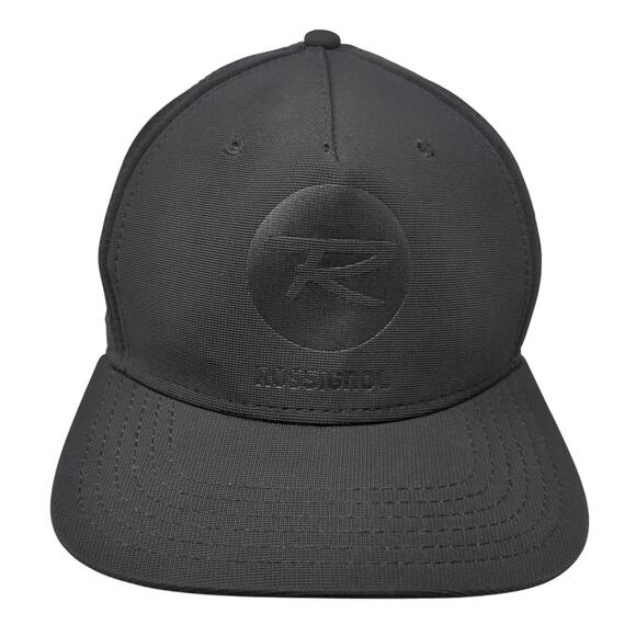 Rossignol Snapback Hat Black One Size Adjustable Solid Vent Holes Outdoor - Picture 1 of 10